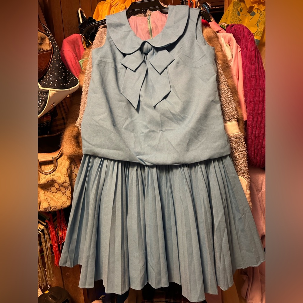 Vintage Blue Bow Dress
